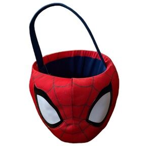 Spider-Man Plush Basket Bin Easter Halloween Red Handle Kids